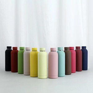 Bouteille d'eau sport isotherme en acier inoxydable à double paroi, 500 ml, avec logo personnalisé, anti-fuite, finition mate en caoutchouc - Product Image 6