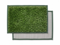 Tapis de gazon artificiel antidérapant à bordure cousue, perméable, paillasson d'entrée en fausse herbe, tapis de pelouse synthétique durable pour aménagement paysager