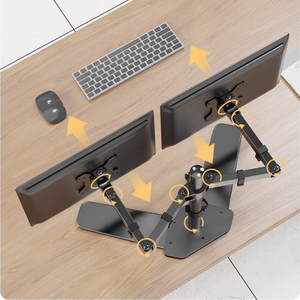 <span class=keywords><strong>Support</strong></span> de bras pour <span class=keywords><strong>double</strong></span> écran réglable en hauteur, <span class=keywords><strong>support</strong></span> de <span class=keywords><strong>bureau</strong></span> pour deux écrans, <span class=keywords><strong>support</strong></span> pour écran de 14 à 27 pouces - Product Image 6