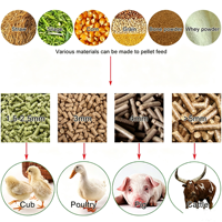 Machine à granulés d'aliments pour animaux de 50-100 kg/h, moulin à marteaux pour volailles, extrudeuse à matrice plate