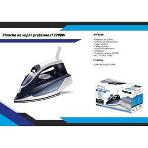 Dvtech Steam <b>Iron</b> 2200W Professional Vapor <b>Iron</b> With Vertical Steam And Anti-Drip Soleplate - Product Image 1