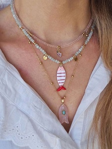 Collar de Cuentas Coloridas de Alta Calidad con Colgante de Corazón Rojo, Collar de Cuentas a la Moda, Joyería de Invierno para Mujer, Hipoalergénico, No se Deslustra - Product Image 5