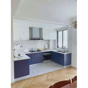 Mixed Style Design Kitchen Cabinet Lacquer Finish Shaker Door Kitchen Storage Set Apartment Kitchen <b>Cupboard</b> Organizer - Product Image 2