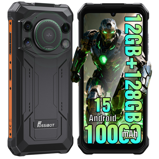 Fossibot F110L Industrial Feature Ip68 Waterproof Big Battery 6.745Inch Dual Sim NFC Mobile Android15 Rugged Phone Smartphone