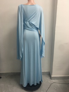 Abito da sera lungo da donna <span class=keywords><strong>con</strong></span> maniche a mantella drappeggiate e vita arricciata, ideale per invitati a matrimoni ed eventi formali - Sehe Fashion - Product Image 6