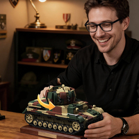 97031 Vehículo Antiaéreo Thunderbolt Alemán de la Segunda Guerra Mundial, Set de Construcción de Tanque de Plástico ABS con Camuflaje, Juguete de Construcción Difícil