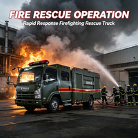 Nouveau camion de pompiers Isuzu à double cabine Amy Green 5 000 litres 950 gallons 4x2 Diesel Euro 3 avec réservoir d'eau