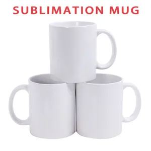 Factory Wholesale 11oz Ceramics Mug Sublimation Blank Mug Logo Printed Coffee Cups White Sublimation Coating Mugs