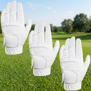 Gants de golf blancs de qualité supérieure, respirants, en cuir synthétique, pour homme, main gauche, avec logo personnalisé, vente en gros, gants de sport - Product Image 3