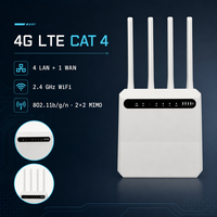 Routeur sans fil 4G LTE Cat 4, 4 ports LAN, 1 port WAN, WiFi 2,4 GHz 802.11b/g/n, double SIM 2FF 4FF, WPS