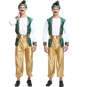 Carnaval Halloween verde musulmán Dubai jefe padre-hijo adulto hombre Medio Oriente Cosplay Rey Árabe Príncipe disfraz - Product Image 3