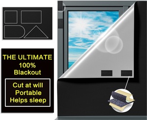 Bedroom <strong>Blackout</strong> <strong>Blinds</strong> Portable No Drill Easy Cut to Size for Home <strong>Travel</strong> Black <strong>Blackout</strong> Curtains - Product Image 5