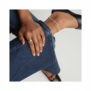 Tobillera de Aleación con Microperlas y Baño de Oro de 18K, Diseño de Cadenas Religiosas Estilo Bohemia Vintage, Impermeable, para Boda o Regalo - Product Image 1