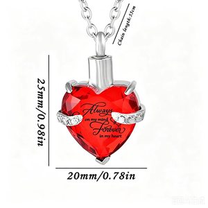 Pingente em Forma de Coração em Aço Inoxidável 316L, Chaveiro Fashion, Urna de Cremação Memorial para Humanos e Animais de Estimação, Presente de Joias para Homens e Mulheres - Product Image 5