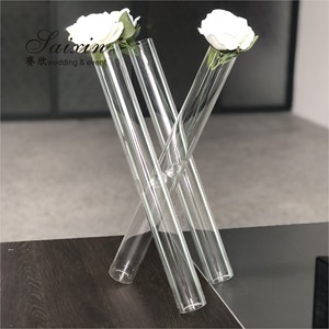 Hermoso y Económico Florero de Vidrio Cilíndrico para Centros de Mesa de Boda - Product Image 3