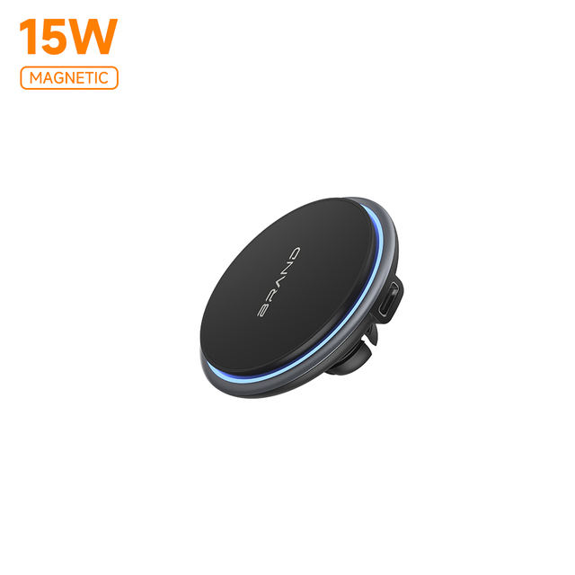 VINA 15W Magnetic Cooler Wireless Car Charger with LED Light for Fast Charging and Stable Mounting on Car Dashboard