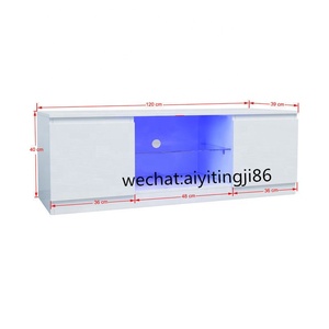 SG-LL40 Simple Design White High <strong>Gloss</strong> Coffee <strong>Table</strong> <strong>Side</strong> <strong>Table</strong> With Blue LED Lights - Product Image 2