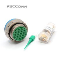 PSCCONN Konektor Industri Seri D38999 III J599 26FJ35SN 33A 400V Jam Nut Aviation Plug, Konektor Listrik Sirkular 128 Pin