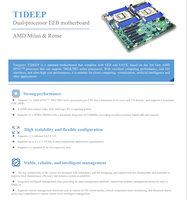 Carte mère serveur T1DEEP EEB EATX double AMD EPYC 7002 7003 DDR4 PCIe4.0 pour le calcul en nuage, la virtualisation et l'IA