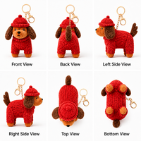 Porte-clés chien en peluche douce et écologique Zaves, prix d'usine, personnalisé, rouge, style ornement suspendu, nouvelle arrivée, chiot en peluche