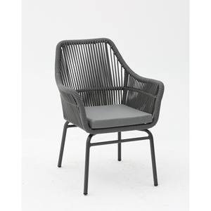 Fauteuil en aluminium et corde anthracite - Product Image 1