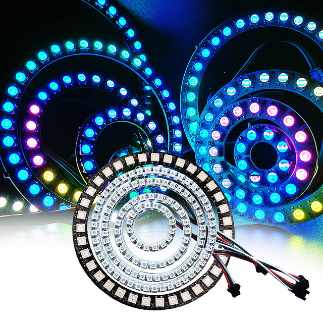 8/16/24/35/45 Bits Leds WS2812B Pixel Ring Addressable LED Modules DC 5V WS2812 5050 RGB Full Color Round LED Circle