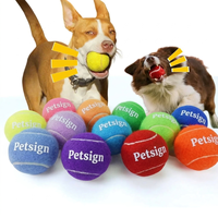 Jouets de tennis durables pour animaux de compagnie, cadeau pour animaux, logo personnalisé, balles de tennis couineuses pour chiens pour l'entraînement