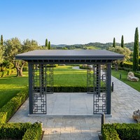 Pergola à lames orientables en aluminium, gazebo, contrôle écologique du climat, protection solaire, imperméable, conception sur mesure, revêtement fluorocarboné, extérieur
