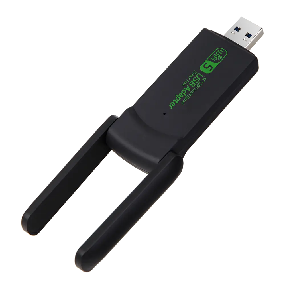 Adaptador de red WiFi USB 3,0, Dongle inalámbrico de 1200Mbps para PC, conductor libre MT 7612UN