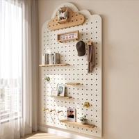 YZP Panneau perforé mural contemporain personnalisable en bois, organisateur de rangement multifonctionnel pour la maison avec trous décoratifs