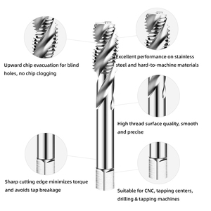 Tarauds métalliques pour machines, revêtement titane, matériaux M35, filetage unifié, taraud spiralé UNF/UNC/<span class=keywords><strong>UNEF</strong></span>/UN - Product Image 3