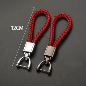 Hand Woven Leather Keychain for Women Men Cute Horseshoe Buckle <b>Keyring</b> Holder Couple Auto Gift Detachable Metal Key Chains - Product Image 6