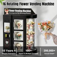 Distributeur Automatique Réfrigéré Rotatif de Fleurs, 16 Casiers, 110/220V, Bouquets Frais, Commercial Extérieur 24/7, Intelligent, CE