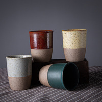 Tasse à café expresso en céramique avec logo personnalisé, poterie grossière, design classique, tasse à boire pour la maison et le restaurant