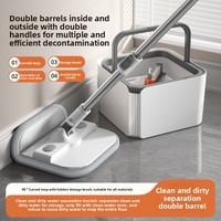Serpillère rotative à double compartiment avec seau amovible, ensemble de serpillères à séparation eau propre/eau sale pour le nettoyage des sols de toute la maison