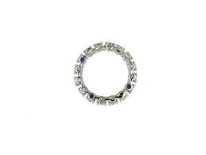 Elegante colgante circular abierto con zafiro azul degradado y diamante transparente, colgante de plata, joyería de lujo, regalo para damas, uso diario. - Product Image 2