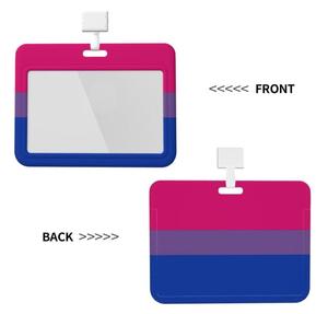 Porte-badge de carte d'identité bisexuelle LGBTQ Pride avec impression personnalisée avec lanière avec fenêtre transparente pour infirmière de bureau médecin enseignant - Product Image 2