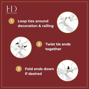 Daoge Polyester Twist <strong>Ties</strong> 6 Pack 20 Inches (<strong>Black</strong>/Red/White) For Hanging Garland Lights And Decorations - Product Image 4