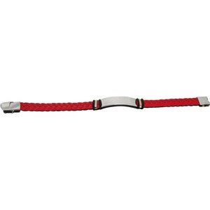 Bracciale Tennis alla Moda in Filo Rosso e Acciaio - Product Image 1