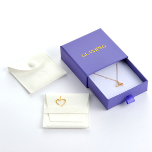 Custom Logo Purple Sliding Drawer Jewelry Packaging <b>Box</b> with Pouch <b>Gift</b> <b>Box</b> for <b>Earring</b> Bracelet Necklace Ring - Product Image 5