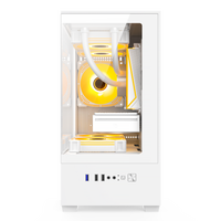 Boîtier de jeu blanc Mini Tower avec vue panoramique, compatible avec un refroidisseur liquide de 240 mm