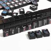 Fichas de Mahjong de Melamina Negras Puras, Hechas a Mano en Estados Unidos, Fichas de Mahjong, Ajedrez Casual, Entretenimiento con Cartas, Personalizadas, Venta al Por Mayor