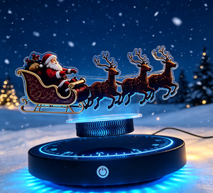 Adorno de Escritorio de Acrílico 2D con Levitación Magnética, Trineo de Santa Claus con Renos Flotantes, Decoración Navideña para Mesa de Hogar, Adorno Festivo de Navidad - Product Image 6