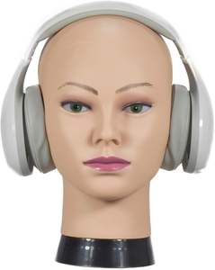 Testa di Manichino Femminile Calva per Cosmetologia, Capelli Umani 52cm, per Realizzazione e Esposizione Parrucche, Manichino in Polistirolo per Acconciature - Product Image 6