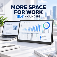 Écran portable 4K UHD IPS de 18,4 pouces pour la visualisation de données professionnelles et les jeux