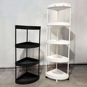 Estante Esquinero para Baño de 2/3/4/5 Niveles, Estante de Almacenamiento de Plástico para el Hogar con Ruedas Universales, Estante para Dormitorio - Product Image 3