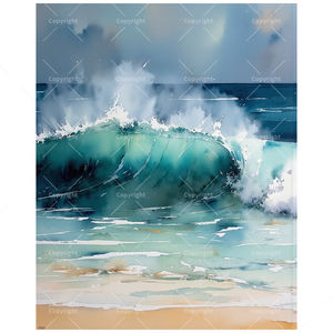 Kit de numéros de peinture de paysage marin pour adultes-Écologique Personnalisé DIY Ocean Wave Tranquil Sea 16x20 Pouces Cadeaux d'art de plage sans cadre - Product Image 1