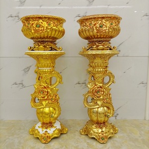 Jarrón Grande de Estilo Europeo para Sala de Estar, Adornos Dorados para Decoración del Hogar, Mueble para TV, Inserto para Flores Secas - Product Image 3