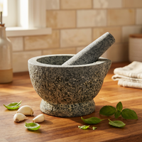 Offre Spéciale : Mortiers et pilons en marbre/granit pour la préparation des herbes et des aliments – Ensembles de mortiers et pilons en pierre