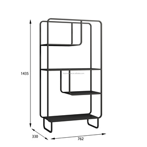 Librero Metálico Desconstruktivista Moderno <span class=keywords><strong>de</strong></span> Altura Ajustable con 4 Estantes <span class=keywords><strong>para</strong></span> Hogar, <span class=keywords><strong>Oficina</strong></span> y Sala <span class=keywords><strong>de</strong></span> Estar, Fácil <span class=keywords><strong>de</strong></span> Armar - Product Image 2